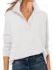 Solid Color Top V-neck Long Sleeve Loose Fashion
