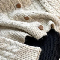 Retro Sweet Art Thickened Sweater Coat Loose Korean Style