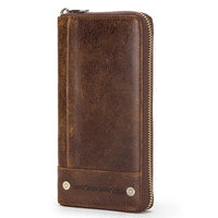 Cowhide Anti-theft Swiping Men's Long Genuine Leather Men's Zipper Bag