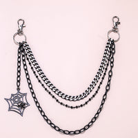 Trendy Punk Metal Personality Three-layer Spider Web Jeans Chain