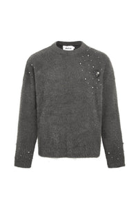 Spider Brooch Mink-like Pullover Sweater