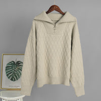 Women's High-neck Half Zip Sweater