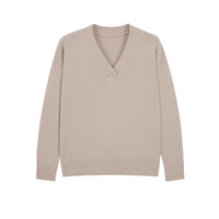 Women's V-neck Loose Soft Glutinous Lazy Style Long Sleeve Sweater