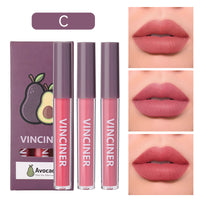 3 Fruits Lip Glaze Set Matte Finish Nonstick Cup
