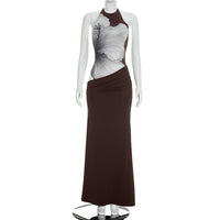 New Casual Pleated Floral Print Sleeveless Dress