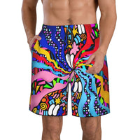 Geometric 3D Digital Printing Shorts