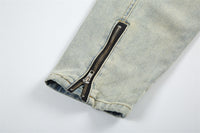 Men's High Street Fashion American Vintage Zipper Stand Collar Multi-pocket Jacket