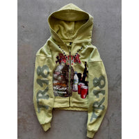 Printed Hip-hop Street Zipper Sweater