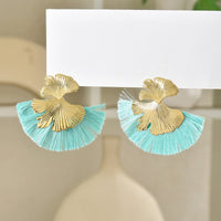 Luxury Retro-chic Fan-shaped Statement Earrings With Geometric Tassels