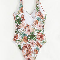 European And American Tropical Plants Multicolor Printing Bikini One-piece