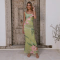 Slim It Printed Off Shoulder Sheath Dress