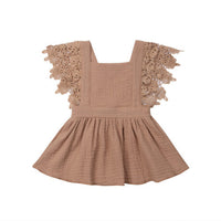 Summer Girls' Lace Solid Color Strap Suspender Skirt