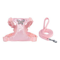 Small Dog Chest Strap Easy Walking Dog Metal Butterfly Hand Holding Rope