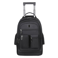 Large Capacity Travel Backpack With Wheels, Multi Layer Trolley Luggage Bag, Multifunctional Weekender Overnight Bag Rucksack