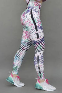 Slim-fit Printed Trousers Yoga Pants