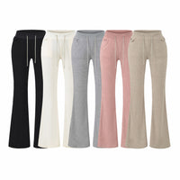 Adorned With Beaded Chains Flared Casual Trousers