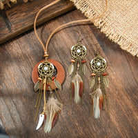 Retro Floral Earrings And Necklace Set With A Distinctive European And American Style