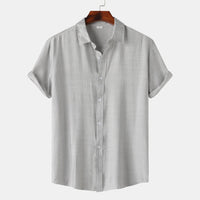 Teenagers Solid Color Short-sleeved Lapel Shirt Top
