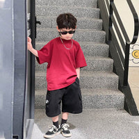 Children's Solid Color Round Neck Half Sleeve T-shirt Summer Clothes