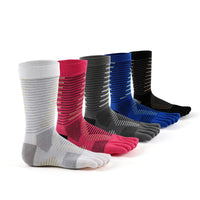 Outdoor Marathon Running Men's Mid-Calf Non-Slip Five-Finger Socks