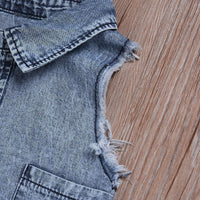 Infant Toddler Summer Lapels Denim Jumpsuit
