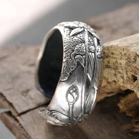 Fashionable Embossed Lotus Bracelet With An Open Design Vintage Style