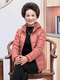 Light White Duck Down Mother Down Jacket Women's Short Chic Coat
