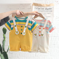 Summer Boys' Striped Suspender Pants Cute