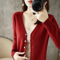 Spring And Summer New V-neck Cardigan Loose Plus Size Women's Clothing