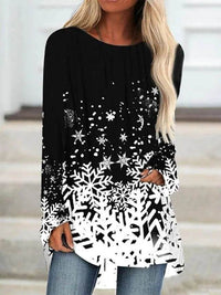Women's Long Sleeve Round Neck Loose T-shirt