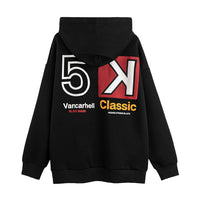 Hip Hop Letter Print Fleece Hooded Jacket Loose