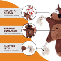 Dog Toys, Stuffed, Chewing, Plush, Squeaky Animal Pet Toys, Puppy, Fox, Squirrel, Dog, Cat, Chewing, Squeaky Toys, Pet Supplies