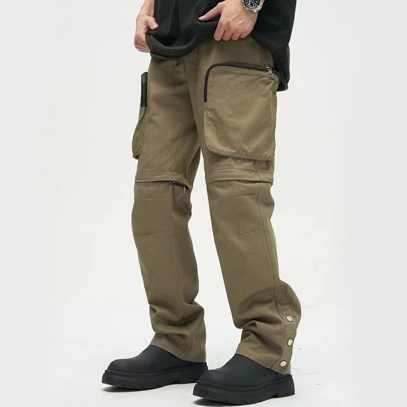 Straight Loose Casual National Fashion Large Pocket Men's Pants