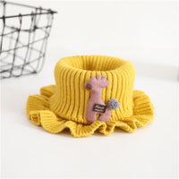 Pure Color Wool Knitted Cartoon Children's Scarf