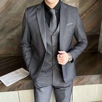 Mens Casual British-Style Slim-Fit Suit Set