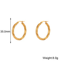Fashionable Simple And Luxe Stainless Steel C-Shaped Earrings For Women
