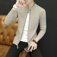 Spring And Autumn Jacket Men's Korean-style Slim-fit Knitted Cardigan Coat