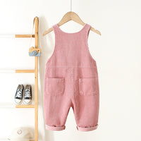 Suspender Pants Boys And Girls Corduroy Love Embroidered Jumpsuit