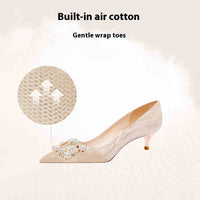Champagne French Engagement Two-way High Heels