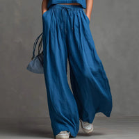 Strap Top And Wide-leg Pants Two-piece Set For Women
