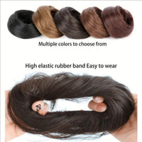 Female Hair Loop Simulation With Fluffy Wig And Rubber Band