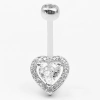 European And American Mini Zircon Small Love Heart-shaped Navel Stud