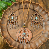 Retro Floral Earrings And Necklace Set With A Distinctive European And American Style