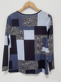 Casual Printed V-neck Long Sleeve T-shirt