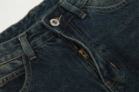 Punk Denim Shorts Men's High Street Wash