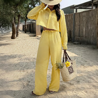 Womens Stylish Casual Striped Two-piece Set