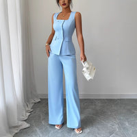 Fashionable And Chic Sleeveless Top With Casual Pants Set For Women