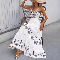 Strap-printed Maxi Dress For Women