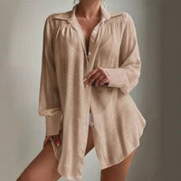 European And American Shirt-style Beach Sun Cover-up
