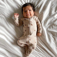 Comfortable Cotton Newborn Clothes Covered Foot Zipper One Piece Romper